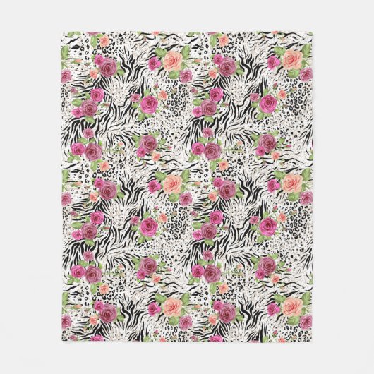 Couverture Polaire Motif avec des posters de animaux (Devant)