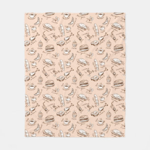 Couverture Polaire Motif avec la nourriture