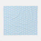 Couverture Polaire Motif avec les ancres blanches sur le bleu (Devant (Horizontal))