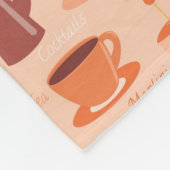 Couverture Polaire Motif avec les boissons et le texte (Coin)