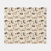 Couverture Polaire motif avec les chiens mignons (Devant (Horizontal))
