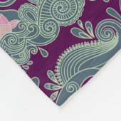 Couverture Polaire Motif avec les poissons et la vague pourpre (Coin)