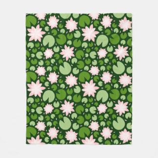Couverture Polaire Motif avec lotus roses et caleçons verts