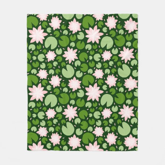 Couverture Polaire Motif avec lotus roses et caleçons verts (Devant)