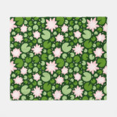 Couverture Polaire Motif avec lotus roses et caleçons verts (Devant (Horizontal))