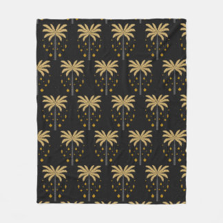 Couverture Polaire Motif avec palmiers et ornements