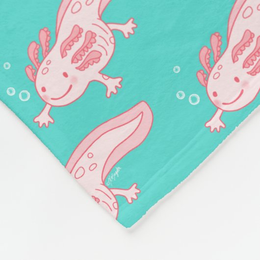Couverture Polaire Motif Axolotl rose (Coin)