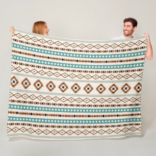 Couverture Polaire Motif Aztec Turquoise Ter Blk Crm Motifs Mixtes (H