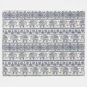 Couverture Polaire Motif aztèque tribal ethnique d'éléphant (Devant (Horizontal))
