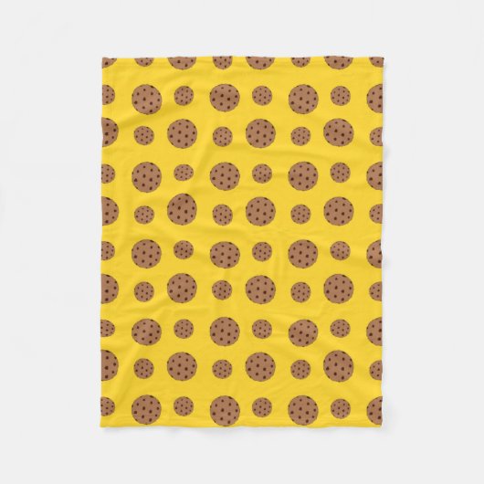 Couverture Polaire Motif biscuits à puce chocolat jaune (Devant)