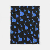 Couverture Polaire Motif Black & Blue Kitty (Devant)