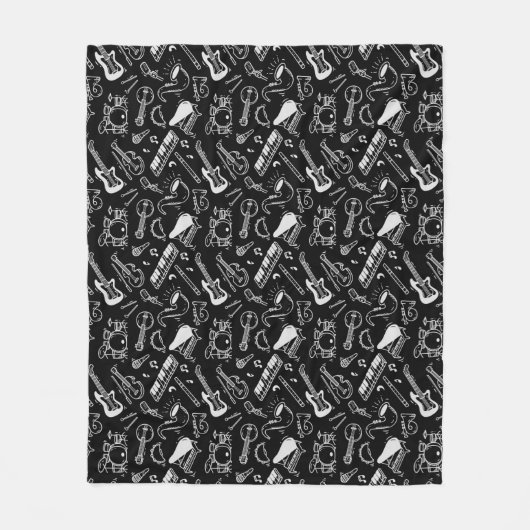 Couverture Polaire Motif Black & White Instruments (Devant)