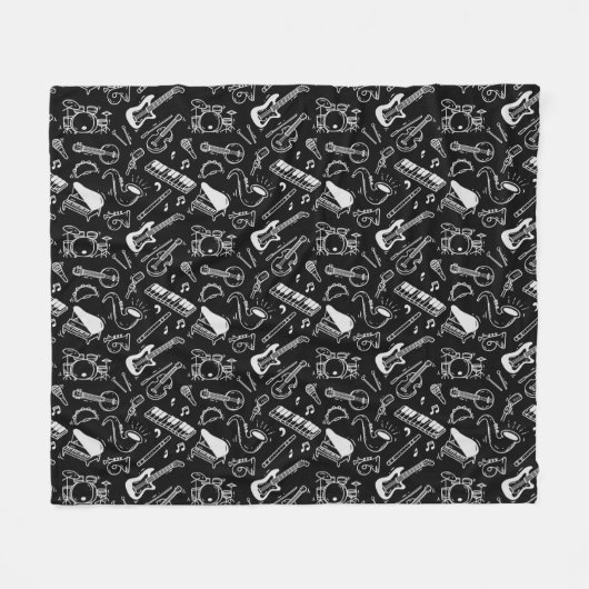 Couverture Polaire Motif Black & White Instruments (Devant (Horizontal))