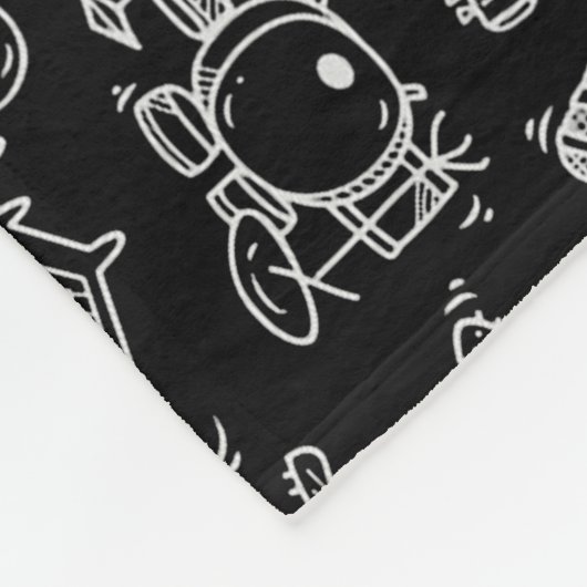 Couverture Polaire Motif Black & White Instruments (Coin)