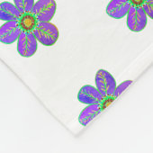 Couverture Polaire Motif blanc à la main peint en violet (Coin)