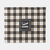 Couverture Polaire Motif blanc beige et violet foncé (Devant (Horizontal))