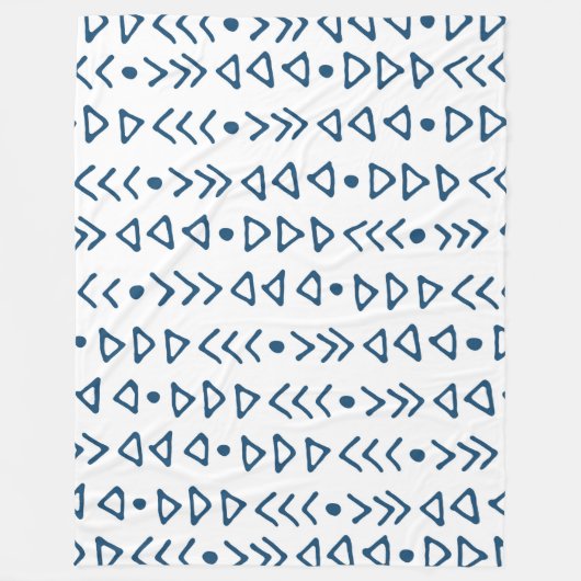 Couverture Polaire Motif blanc de flèche de triangle de bleu marine (Devant)