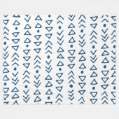 Couverture Polaire Motif blanc de flèche de triangle de bleu marine (Devant (Horizontal))