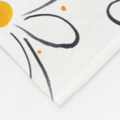 Couverture Polaire 'Motif blanc de marguerite' (Coin)