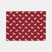 Couverture Polaire Motif blanc de silhouettes de chien de berger (Devant (Horizontal))