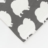 Couverture Polaire Motif blanc de silhouettes de Pomeranian (Coin)