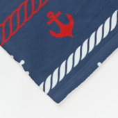 Couverture Polaire Motif blanc et bleu rouge d'océan (Coin)