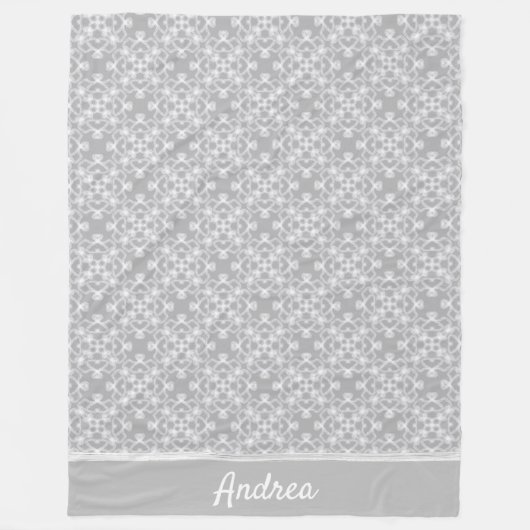 Couverture Polaire Motif blanc et gris personnalisé (Devant)