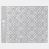 Couverture Polaire Motif blanc et gris personnalisé (Devant (Horizontal))