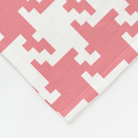 Couverture Polaire Motif blanc et rose De Poule (Coin)