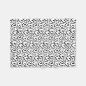 Couverture Polaire Motif blanc noir du coeur de brosse moderne (Devant (Horizontal))