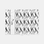 Couverture Polaire Motif blanc nommé personnalisé de natation (Devant (Horizontal))