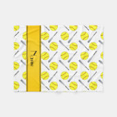 Couverture Polaire Motif blanc nommé personnalisé du base-ball (Devant (Horizontal))