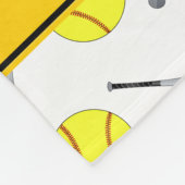 Couverture Polaire Motif blanc nommé personnalisé du base-ball (Coin)