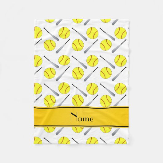 Couverture Polaire Motif blanc nommé personnalisé du base-ball (Devant)