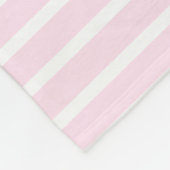 Couverture Polaire Motif blanc rayures rose pâle (Coin)
