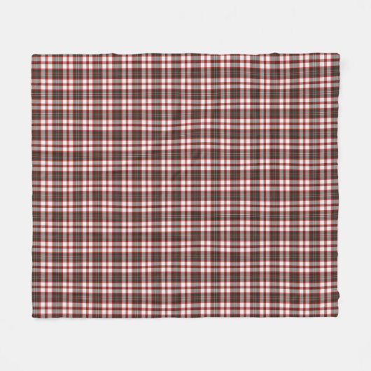 Couverture Polaire Motif blanc, rouge, et vert-foncé de plaid de Noël (Devant (Horizontal))