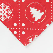 Couverture Polaire Motif blanc rouge traditionnel de Noël de flocons (Coin)