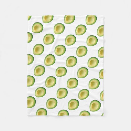 Couverture Polaire Motif blanc vert Avocados Yum 4Amy (Devant)