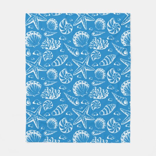 Couverture Polaire Motif bleu 2 de plage (Devant)