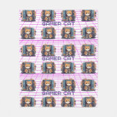 Couverture Polaire Motif bleu chat (Devant)