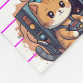 Couverture Polaire Motif bleu chat (Coin)