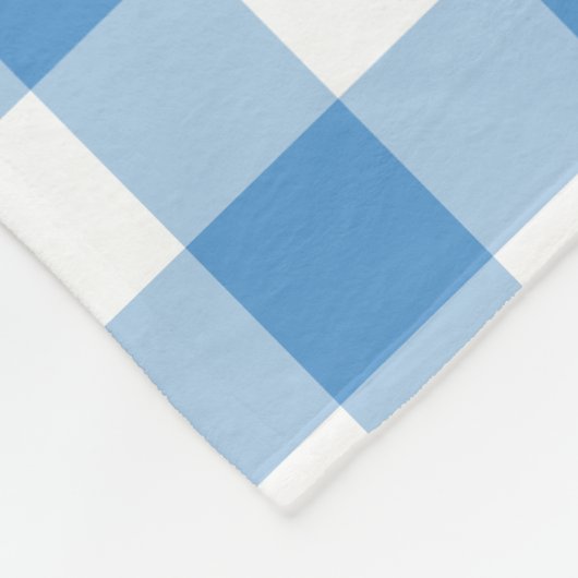 Couverture Polaire Motif bleu clair et blanc En vichy (Coin)