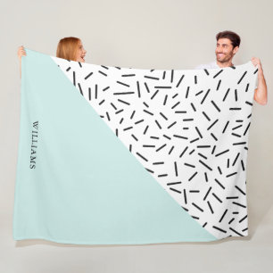Couverture Polaire Motif bleu clair et géométrique Personnalisé