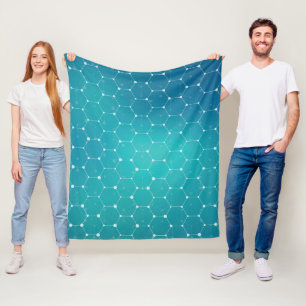 Couverture Polaire Motif bleu d'ADN de Teal