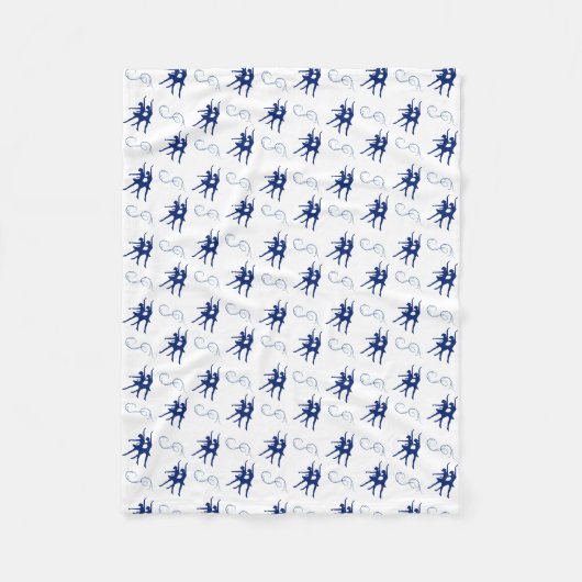 Couverture Polaire Motif bleu de danseur classique (Devant)