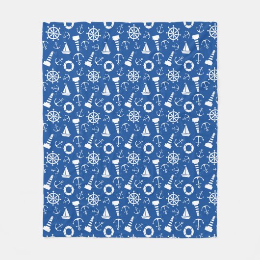 Couverture Polaire Motif bleu de mer (Devant)