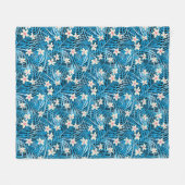 Couverture Polaire Motif bleu de palmettes (Devant (Horizontal))