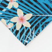 Couverture Polaire Motif bleu de palmettes (Coin)