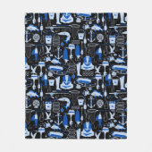 Couverture Polaire Motif bleu de pêche (Devant)