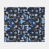 Couverture Polaire Motif bleu de pêche (Devant (Horizontal))